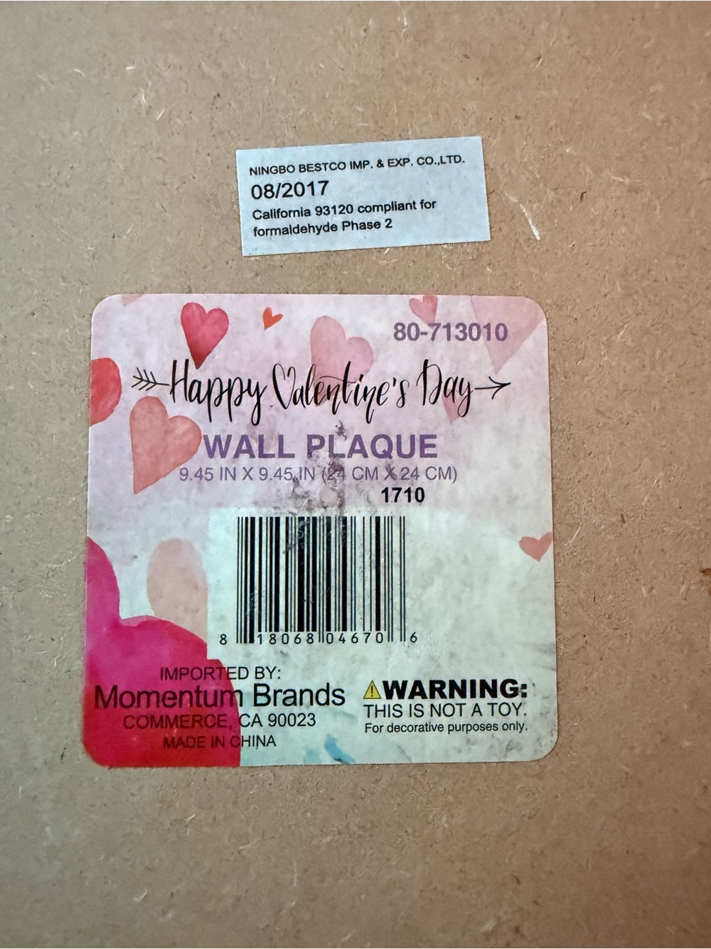 Heart Watercolor Wall Plaque in Pink and Orange - Unbranded Set - Picture 3 of 5